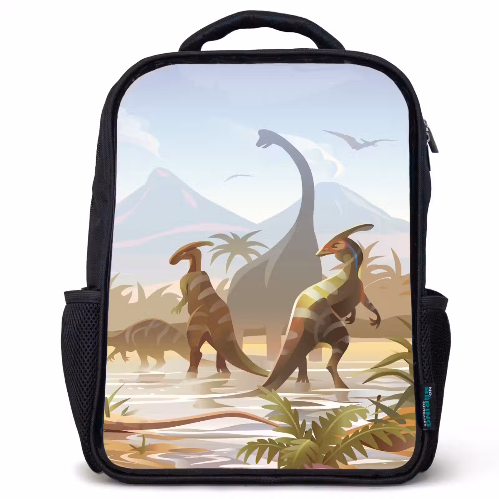 Kids backpack - Black - Dinosaur - Landscape - Tropical - Kids - Boys — 1