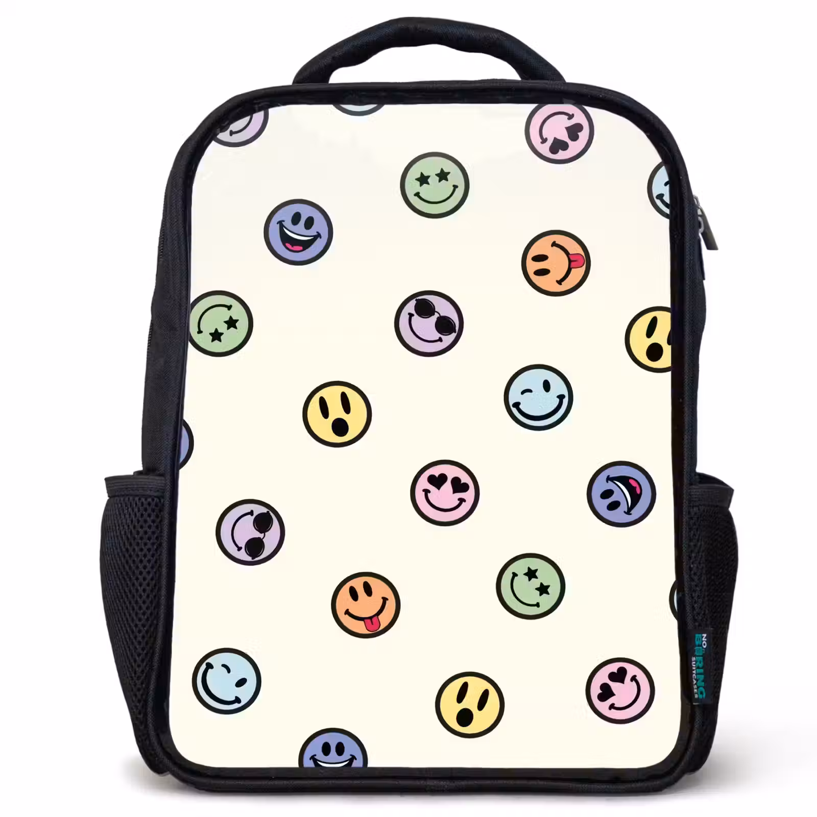 Kids backpack - Black - Happy faces on pastel snow — 1