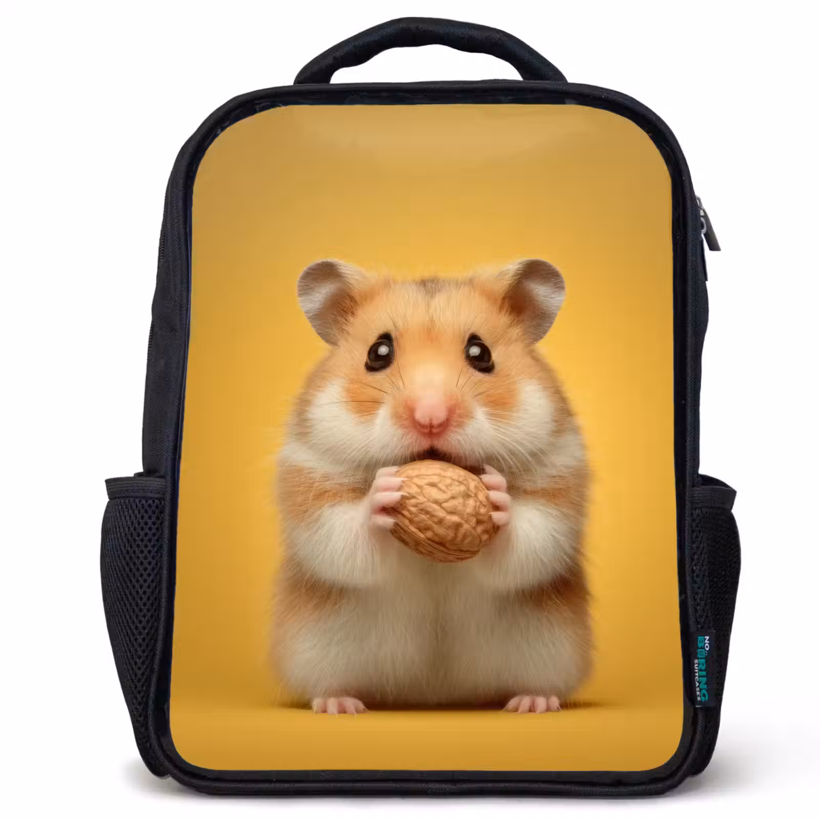 Kids backpack - Black - Nut moment on yellow — 1