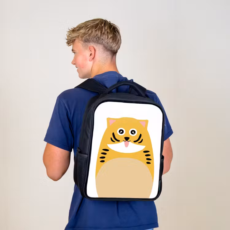 Kids backpack - Black - Animal portrait - cat - children — 5
