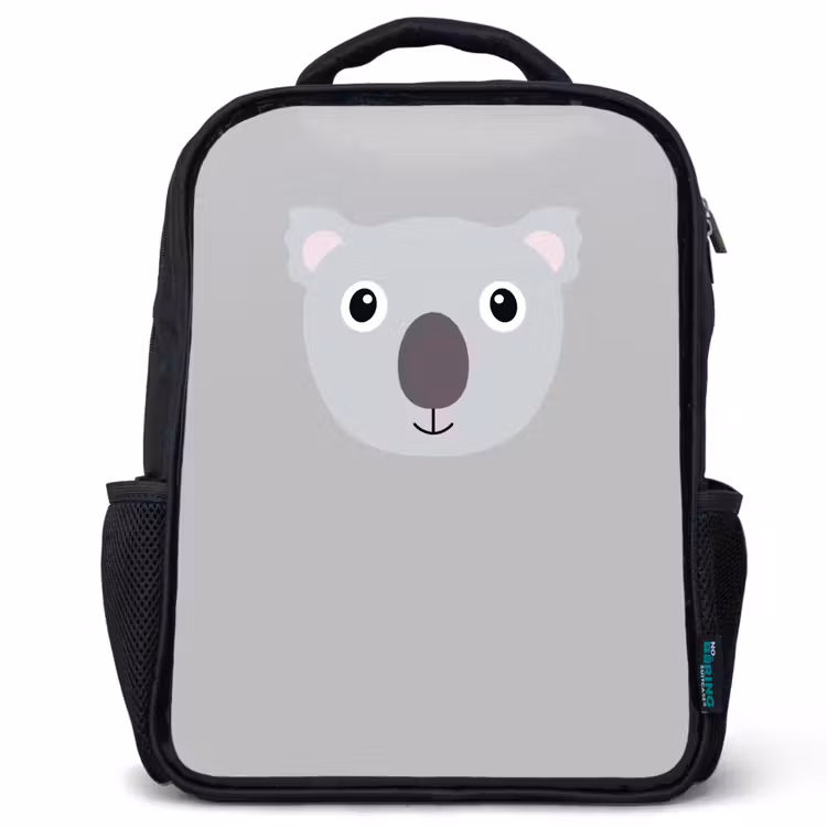 Kids backpack - Black - Animal portrait - Koala - gray — 1