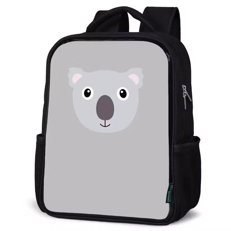 Kids backpack - Black - Animal portrait - Koala - gray — 6