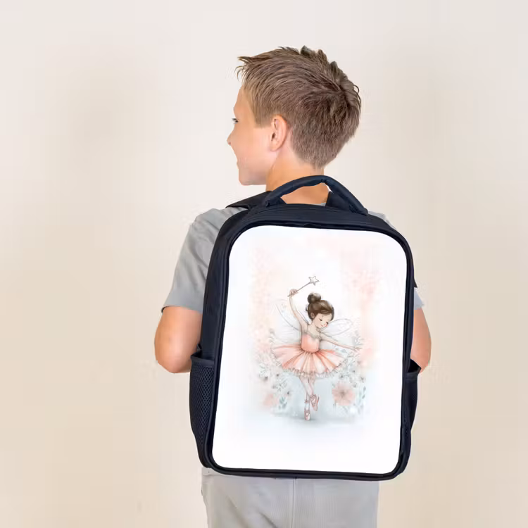 Kids backpack - Black - Ballerina party in flower light — 2