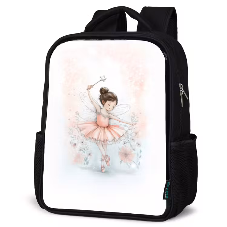 Kids backpack - Black - Ballerina party in flower light — 6