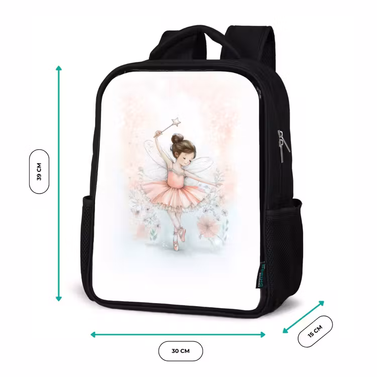 Kids backpack - Black - Ballerina party in flower light — 8