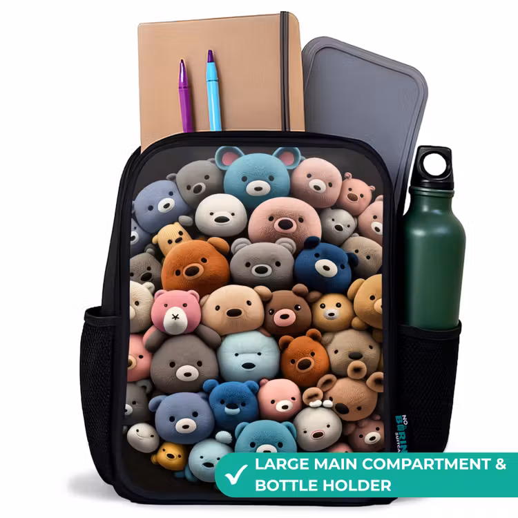 Kids backpack - Black - Bear party — 10