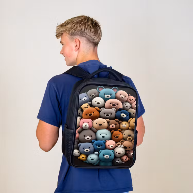 Kids backpack - Black - Bear party — 5