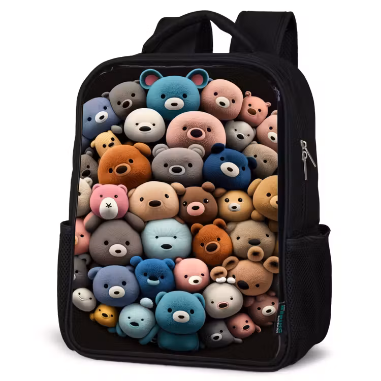 Kids backpack - Black - Bear party — 6
