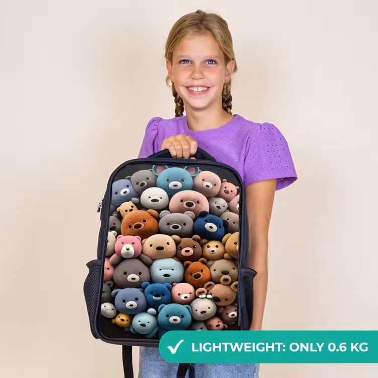 Kids backpack - Black - Bear party — 9
