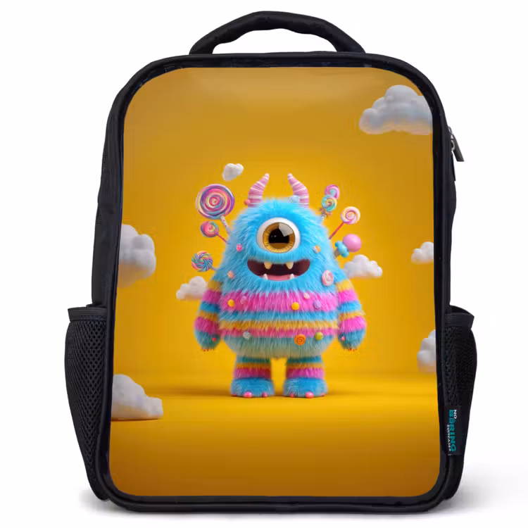 Kids backpack - Black - Candy monster in the clouds — 1