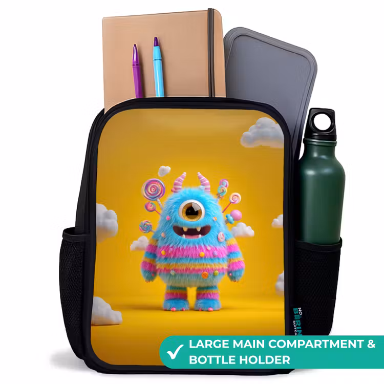Kids backpack - Black - Candy monster in the clouds — 10