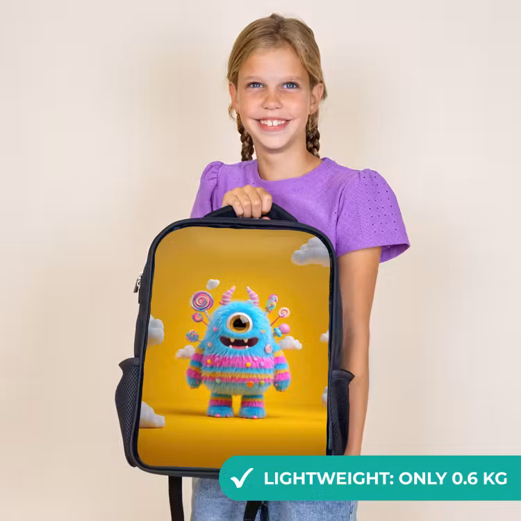 Kids backpack - Black - Candy monster in the clouds — 9
