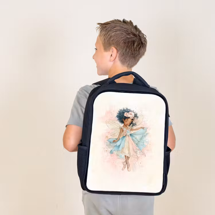 Kids backpack - Black - Dance of flower light — 2