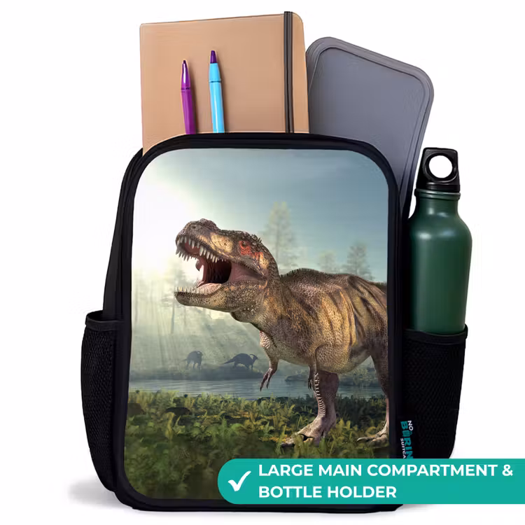 Kids backpack - Black - Dino - Grass - Drawing - Kids - Boys — 10