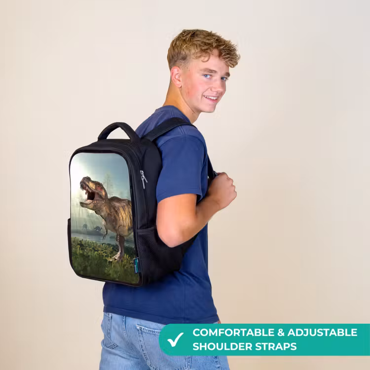 Kids backpack - Black - Dino - Grass - Drawing - Kids - Boys — 11