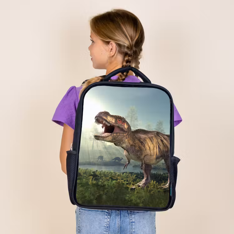 Kids backpack - Black - Dino - Grass - Drawing - Kids - Boys — 4