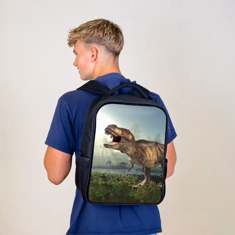 Kids backpack - Black - Dino - Grass - Drawing - Kids - Boys — 5