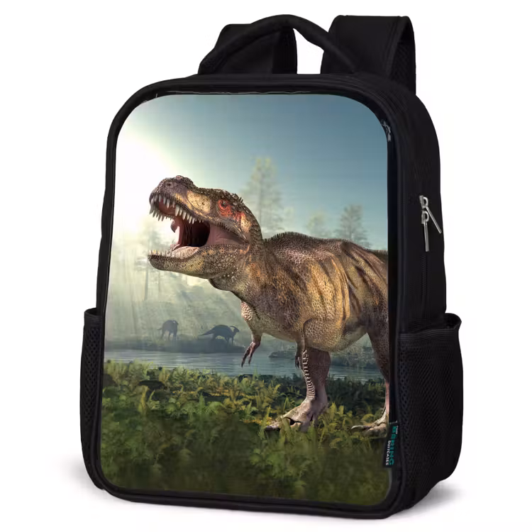 Kids backpack - Black - Dino - Grass - Drawing - Kids - Boys — 6