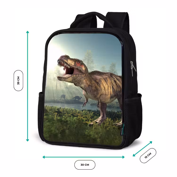 Kids backpack - Black - Dino - Grass - Drawing - Kids - Boys — 8