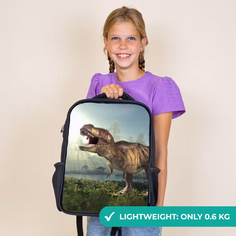 Kids backpack - Black - Dino - Grass - Drawing - Kids - Boys — 9