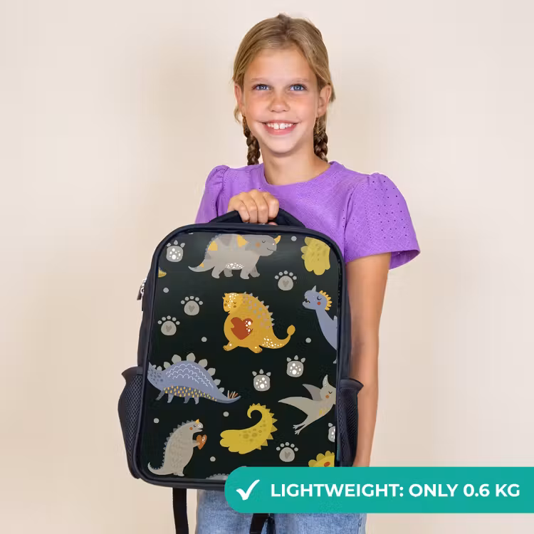 Kids backpack - Black - Dino - Kids - Patterns - Boys - Girls - Dinosaur — 9