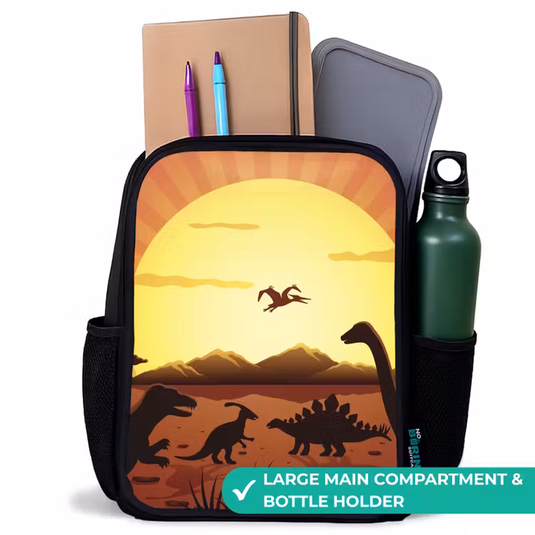Kids backpack - Black - Dino - Sun - Nature - Drawing - Kids - Boys — 10