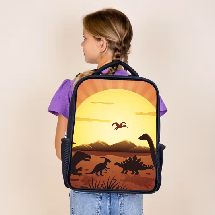 Kids backpack - Black - Dino - Sun - Nature - Drawing - Kids - Boys — 4