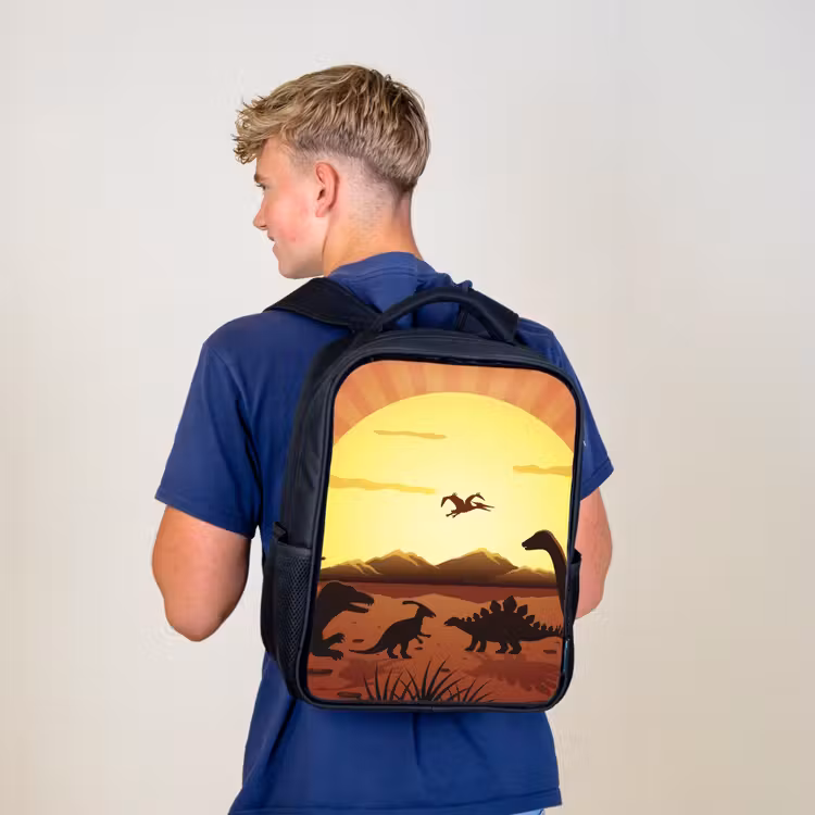 Kids backpack - Black - Dino - Sun - Nature - Drawing - Kids - Boys — 5