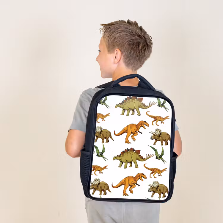 Kids backpack - Black - Dinosaur - Drawing - Kids - Kids - Kids. — 2