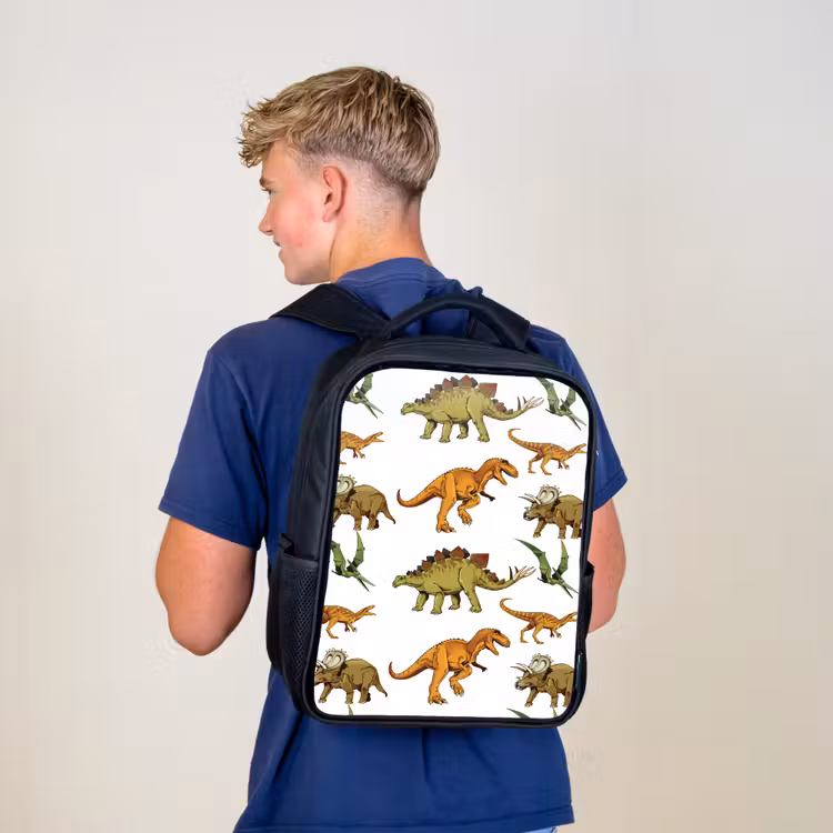 Kids backpack - Black - Dinosaur - Drawing - Kids - Kids - Kids. — 5