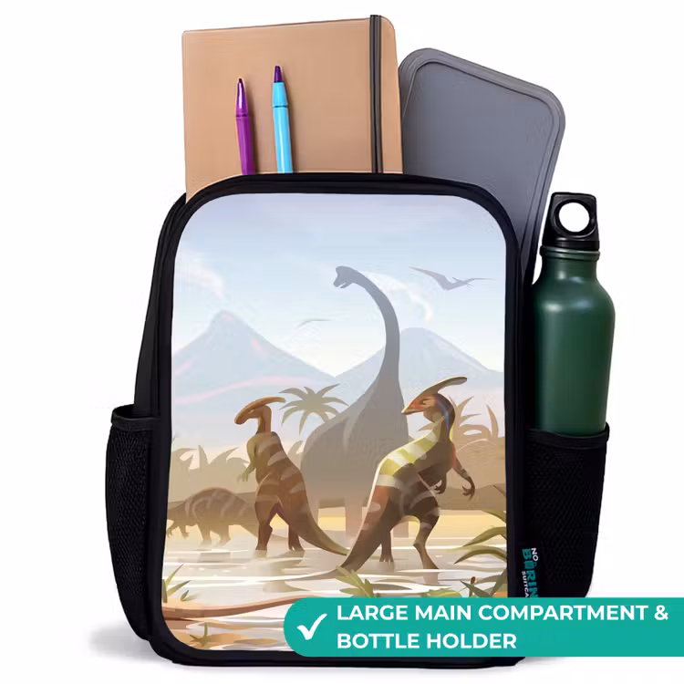 Kids backpack - Black - Dinosaur - Landscape - Tropical - Kids - Boys — 10