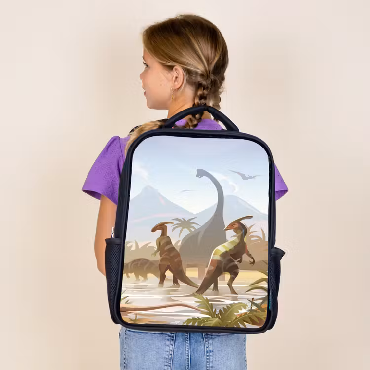 Kids backpack - Black - Dinosaur - Landscape - Tropical - Kids - Boys — 4