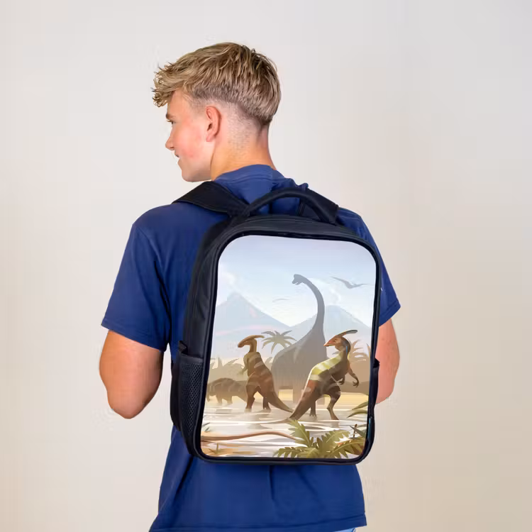 Kids backpack - Black - Dinosaur - Landscape - Tropical - Kids - Boys — 5