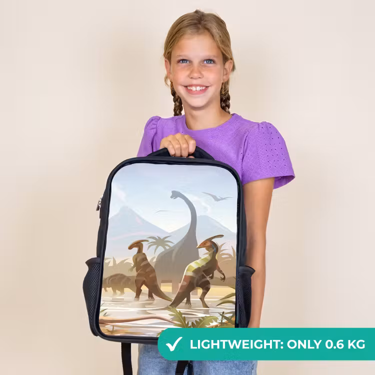 Kids backpack - Black - Dinosaur - Landscape - Tropical - Kids - Boys — 9