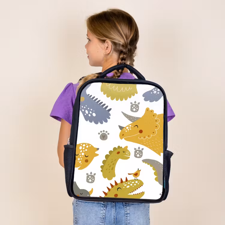 Kids backpack - Black - Dinosaur - Patterns - Boys - Dino - Kids — 4