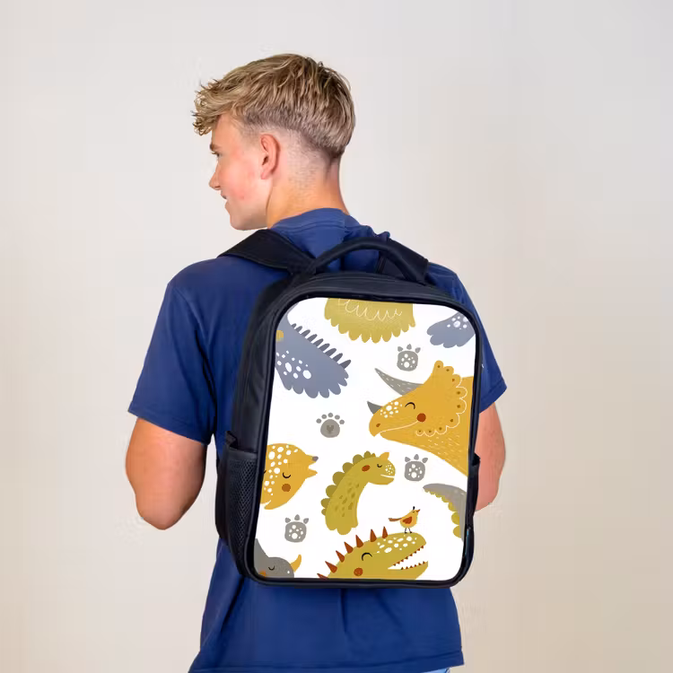 Kids backpack - Black - Dinosaur - Patterns - Boys - Dino - Kids — 5