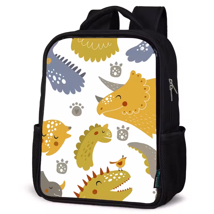 Kids backpack - Black - Dinosaur - Patterns - Boys - Dino - Kids — 6