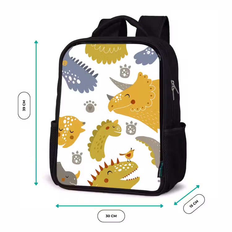 Kids backpack - Black - Dinosaur - Patterns - Boys - Dino - Kids — 8