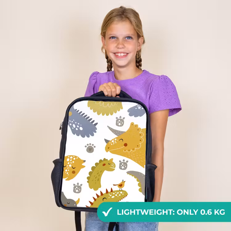 Kids backpack - Black - Dinosaur - Patterns - Boys - Dino - Kids — 9