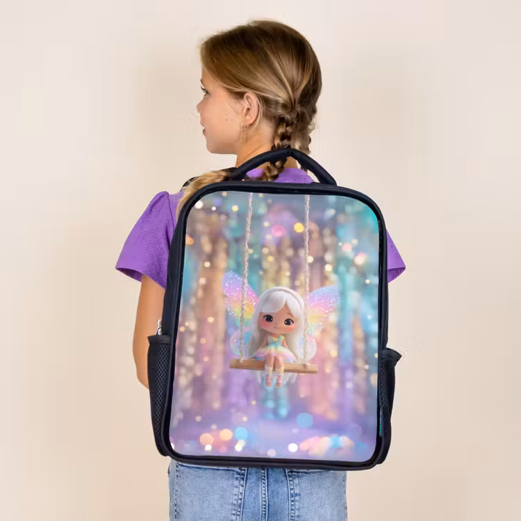 Kids backpack - Black - Fairy swing in dream light — 4