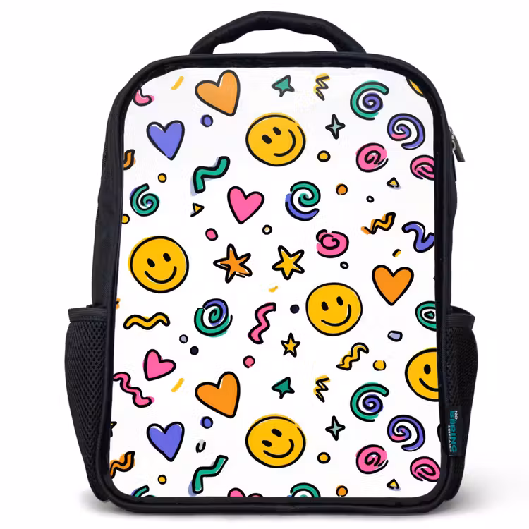 Kids backpack - Black - Happy chaos in color — 1
