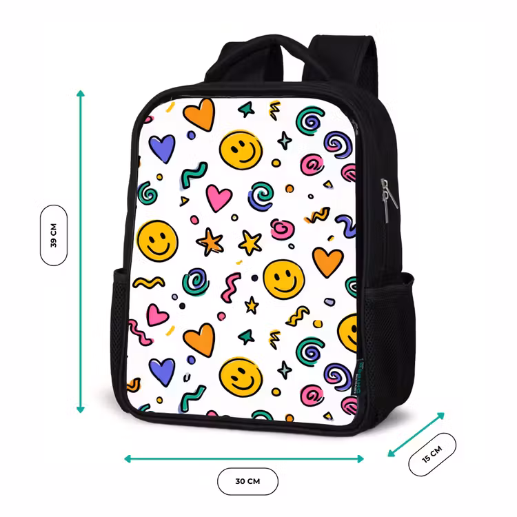 Kids backpack - Black - Happy chaos in color — 8