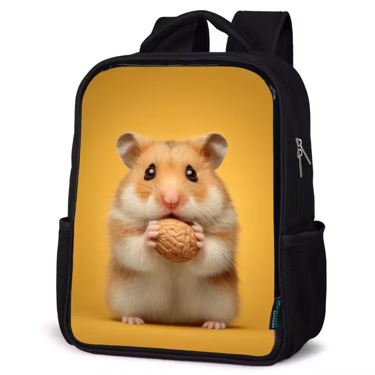 Kids backpack - Black - Nut moment on yellow — 6
