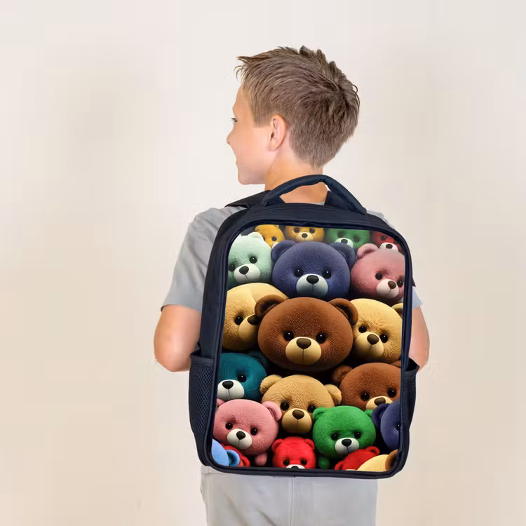 Kids backpack - Black - Pied Bear Gang — 2