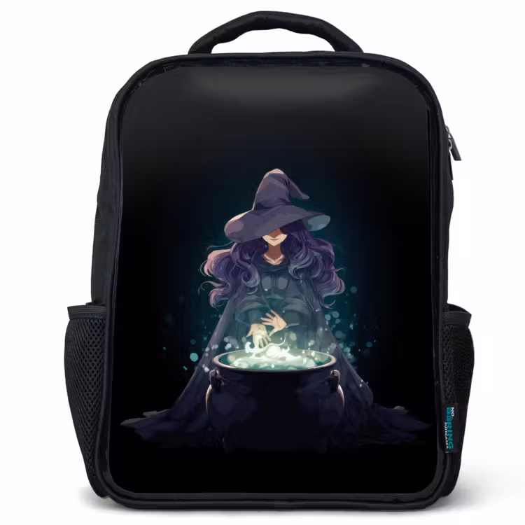 Kids backpack - Black - Shadow magic in the cauldron — 1