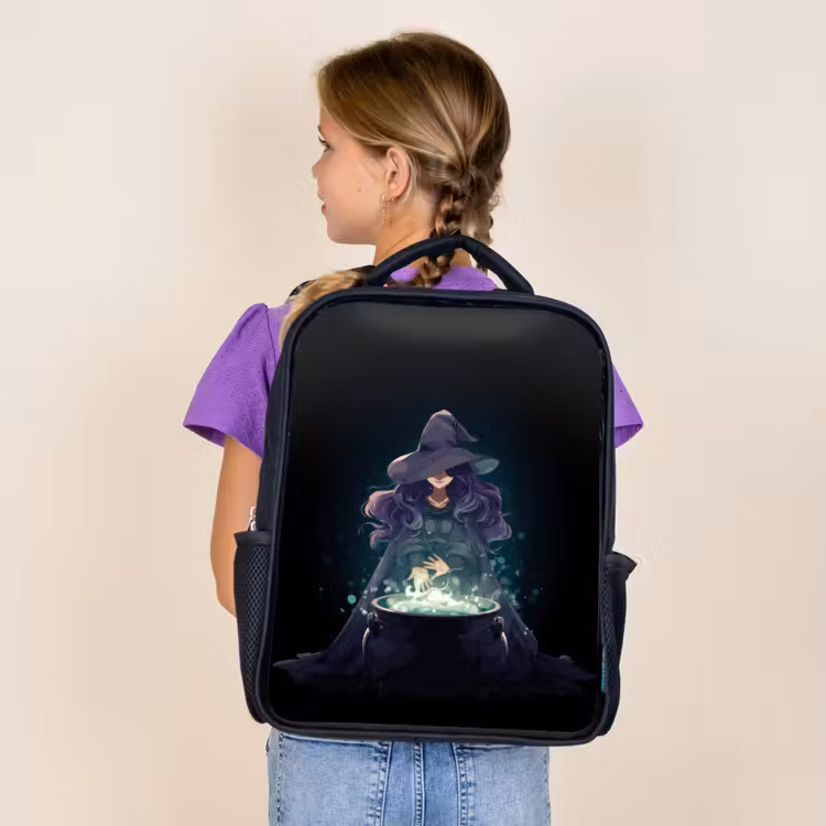 Kids backpack - Black - Shadow magic in the cauldron — 4