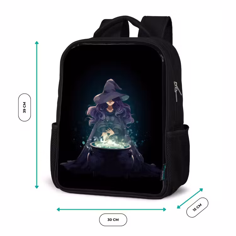 Kids backpack - Black - Shadow magic in the cauldron — 8