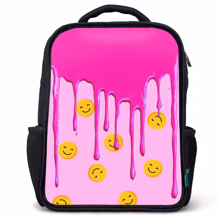 Kids backpack - Black - Smiley rain under pink frosting — 1