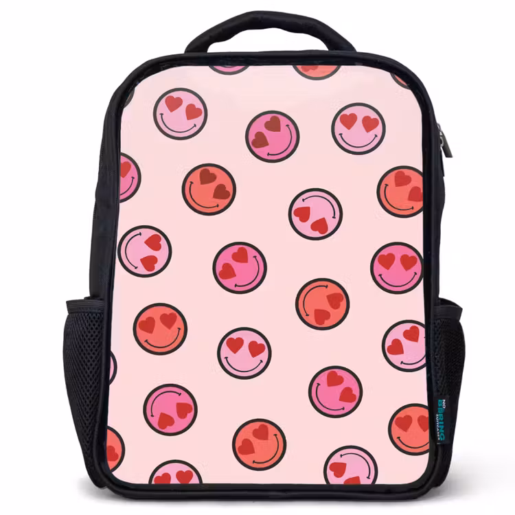 Kids backpack - Black - Smiling heart rain — 1