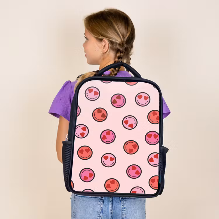 Kids backpack - Black - Smiling heart rain — 4